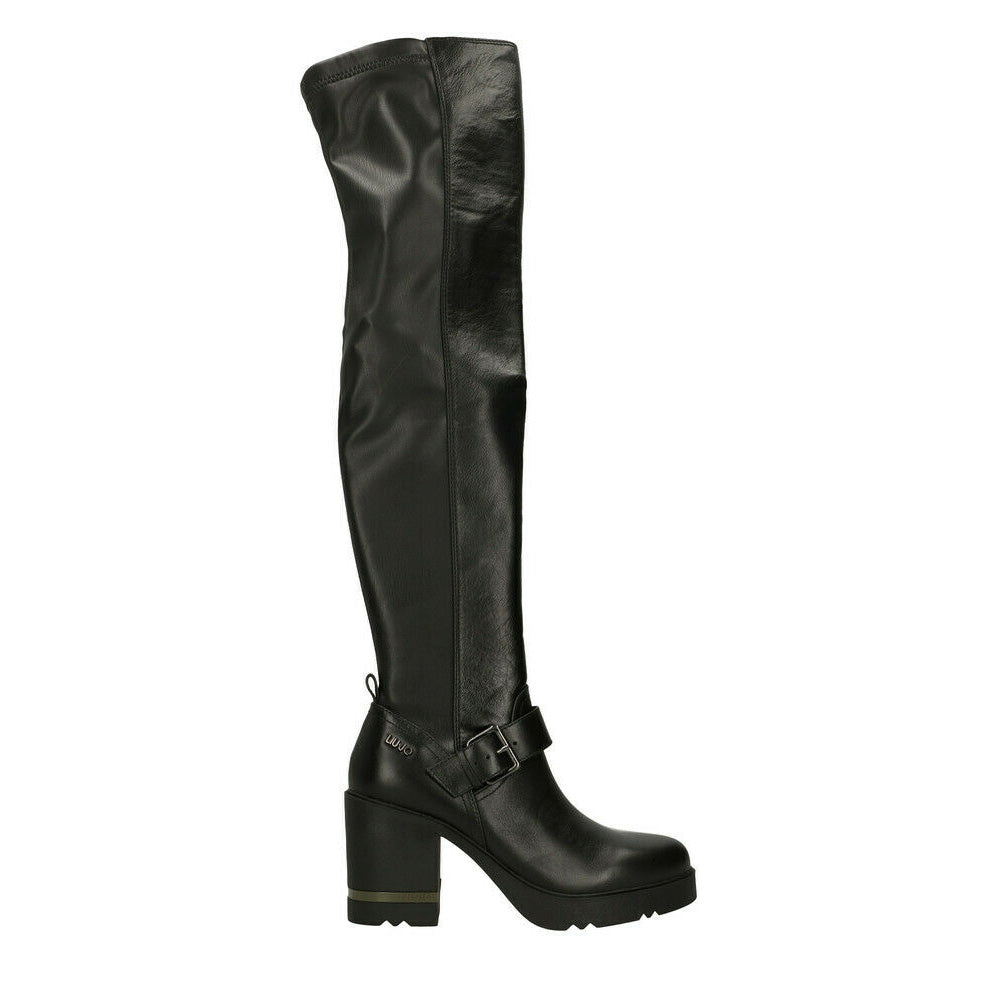 Scarpe Donna LIU JO Stivali Sopra al Ginocchio in Pelle colore Nero