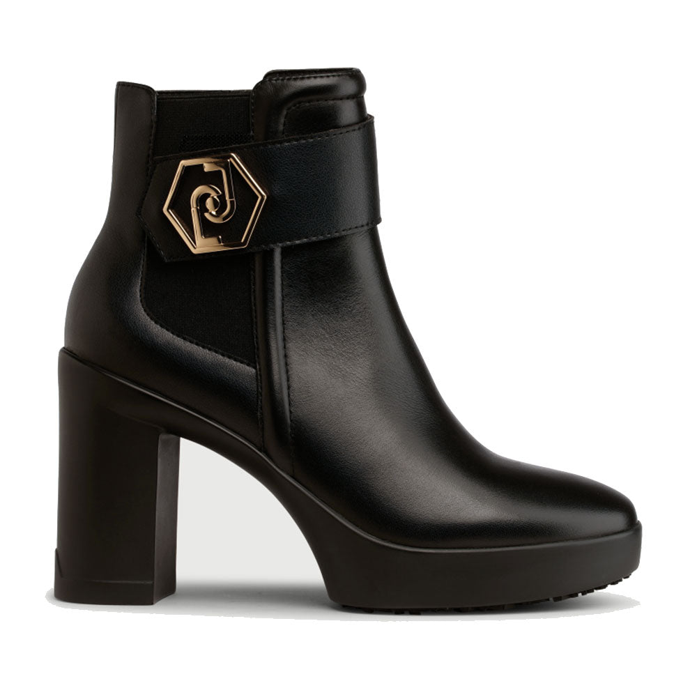 Scarpe Donna LIU JO Stivaletti con Tacco Now 24 in Pelle Nera con Tacco Largo