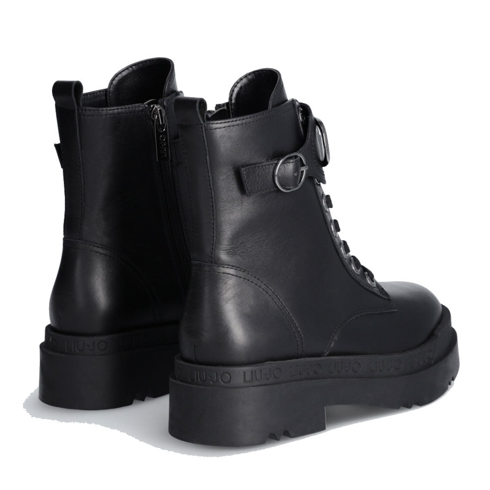 Scarpe Donna LIU JO Love 40 Anfibi Platform in Pelle Nera