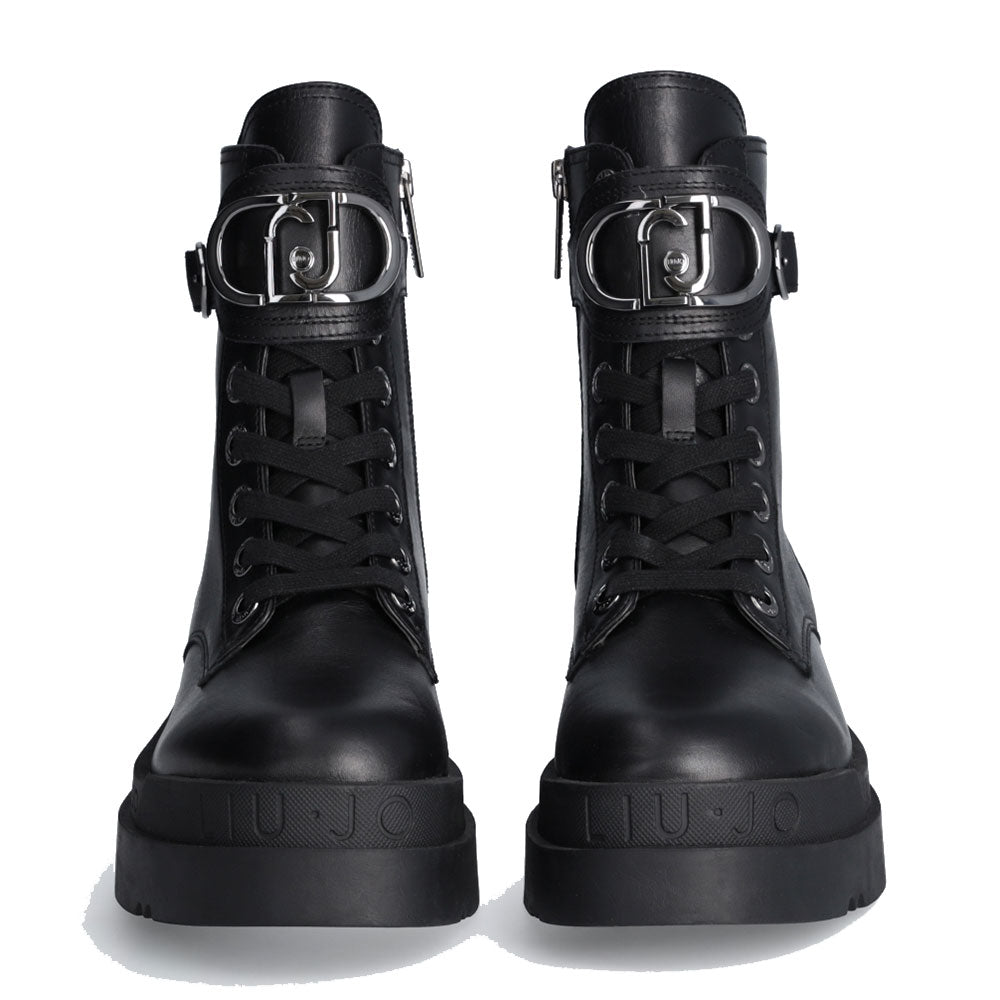 Scarpe Donna LIU JO Love 40 Anfibi Platform in Pelle Nera