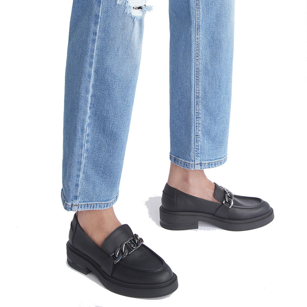 Scarpe Donna LIU JO Gabrielle 23 Mocassino Nero con Catena