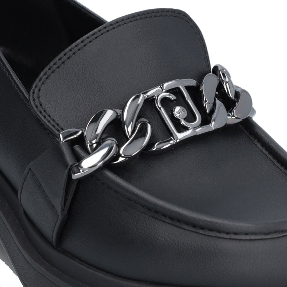 Scarpe Donna LIU JO Gabrielle 23 Mocassino Nero con Catena