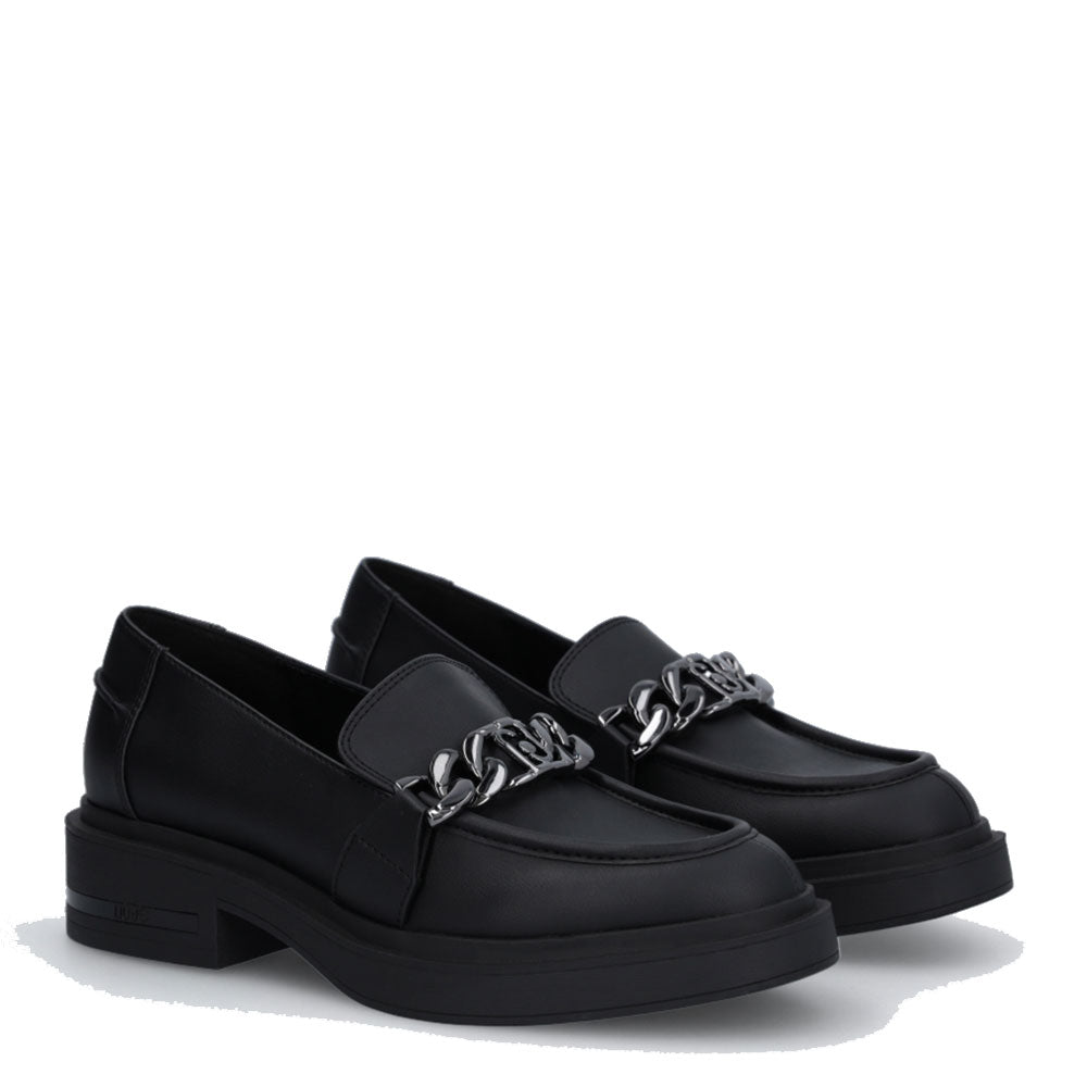 Scarpe Donna LIU JO Gabrielle 23 Mocassino Nero con Catena