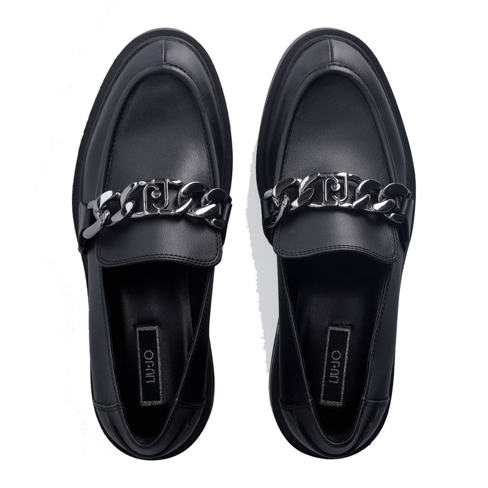 Scarpe Donna LIU JO Gabrielle 23 Mocassino Nero con Catena
