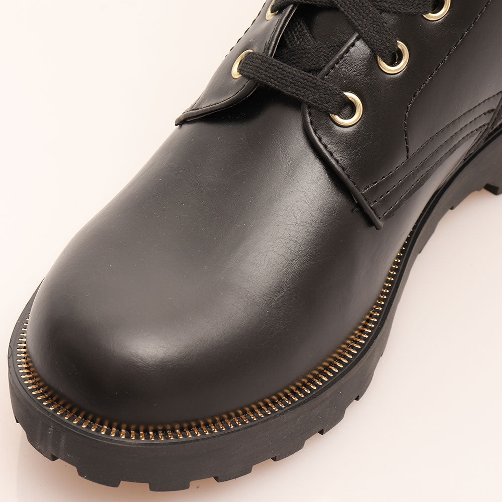 Scarpe Donna GUESS a Stivaletto con Fascia Logata Oro Colore Nero