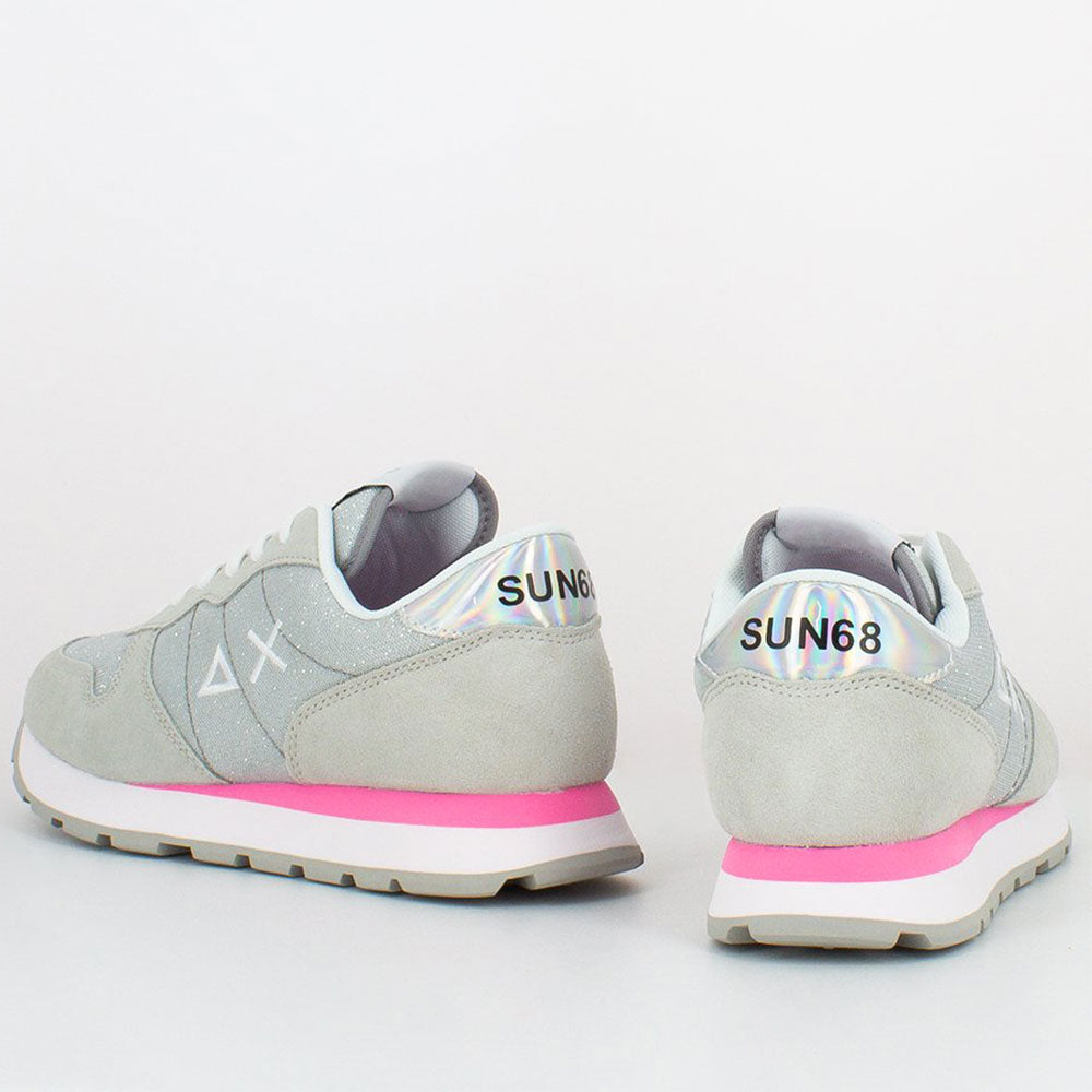 Scarpe Donna Sun68 Sneakers Ally Thin Glitter Colore Grigio Chiaro