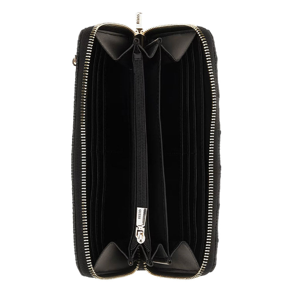 Portafoglio Donna GUESS Chiuso con Zip Linea Caddie colore Nero