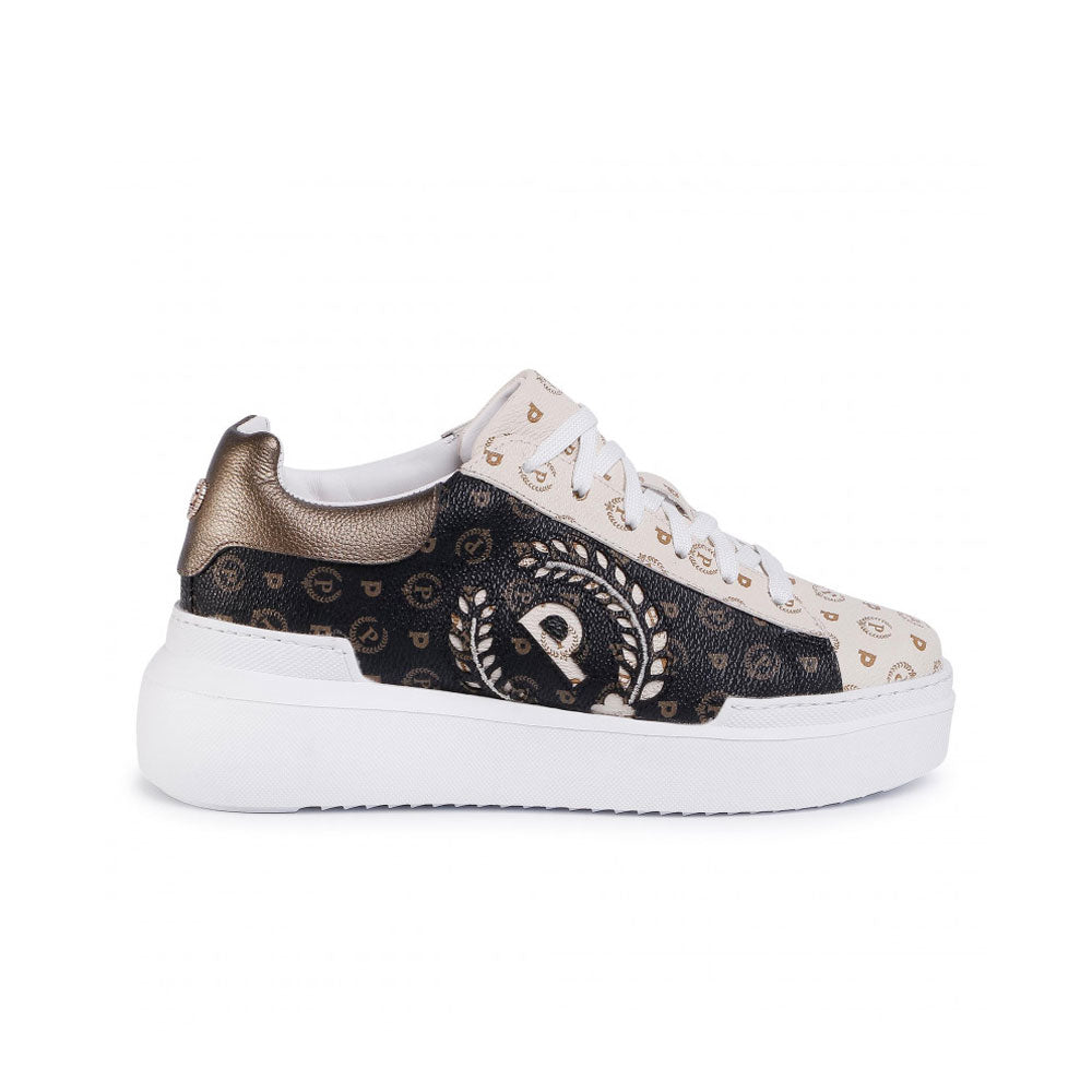 Scarpe Donna POLLINI Sneakers Linea Bicolor Heritage Marrone e