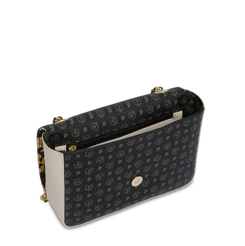 Borsa a Tracolla Donna POLLINI Linea Heritage Queen For A Day Nero Avorio TE8413