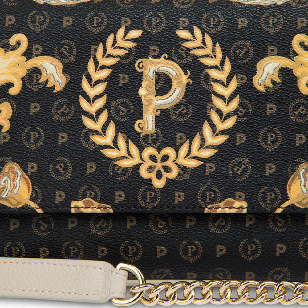 Borsa a Tracolla Donna POLLINI Linea Heritage Queen For A Day Nero Avorio TE8413