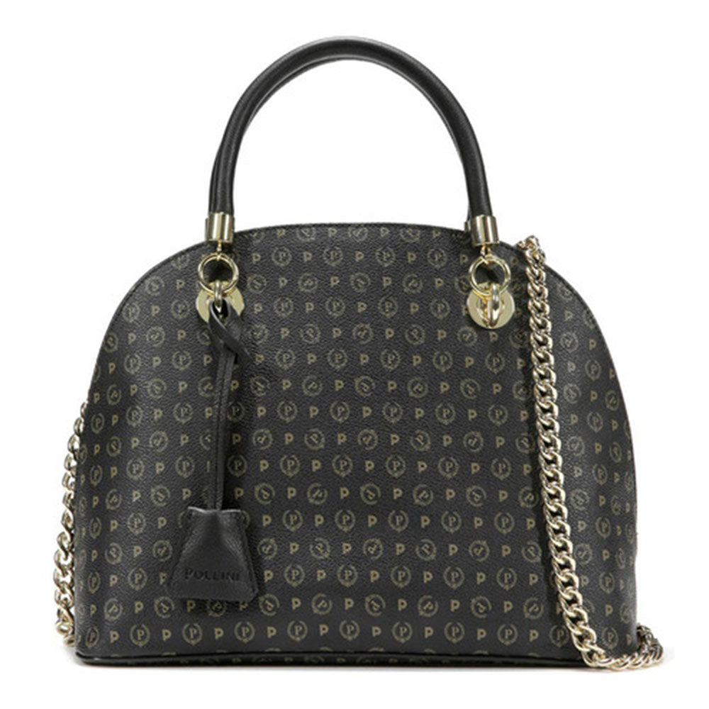 POLLINI Damenhandtasche Heritage Line Logo Classic Schwarz