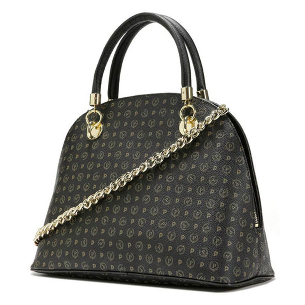 POLLINI Damenhandtasche Heritage Line Logo Classic Schwarz