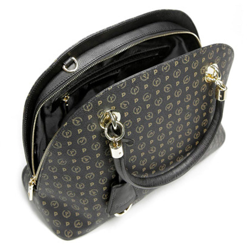 POLLINI Damenhandtasche Heritage Line Logo Classic Schwarz