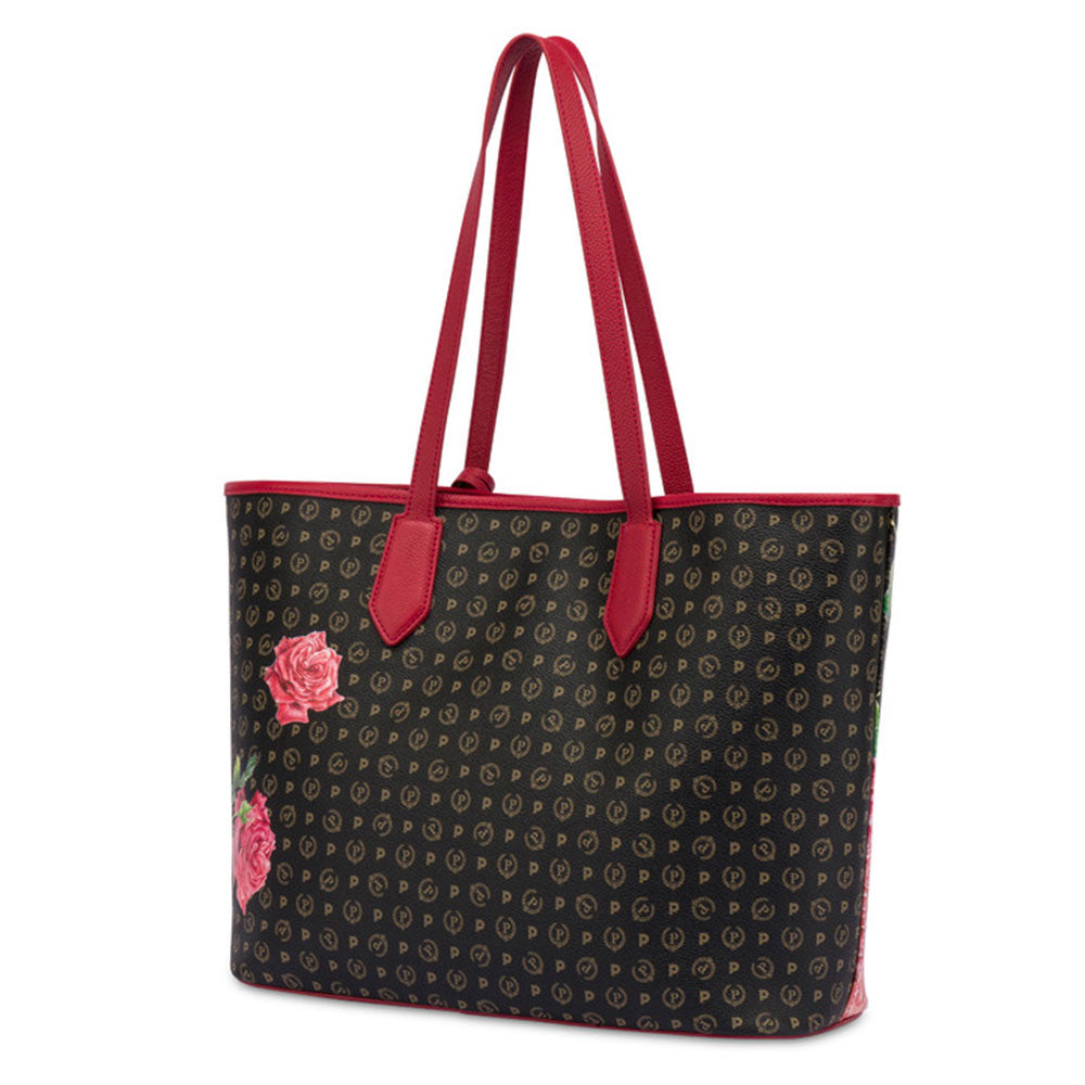 Borsa Donna Shopping a Spalla POLLINI Linea Heritage My Amore Nero Rosso TE8427