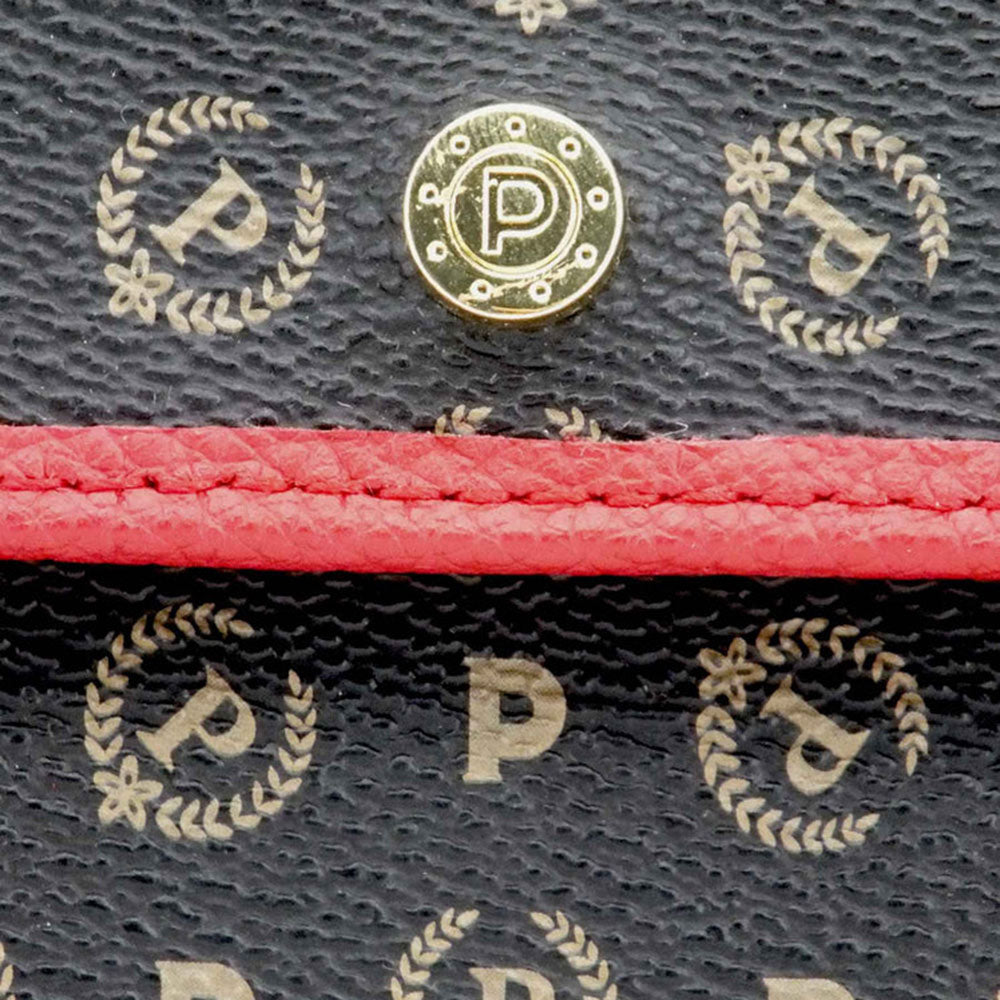 Portafoglio Donna Piccolo con Bottone POLLINI linea Heritage Logo Classic Nero e Lacca