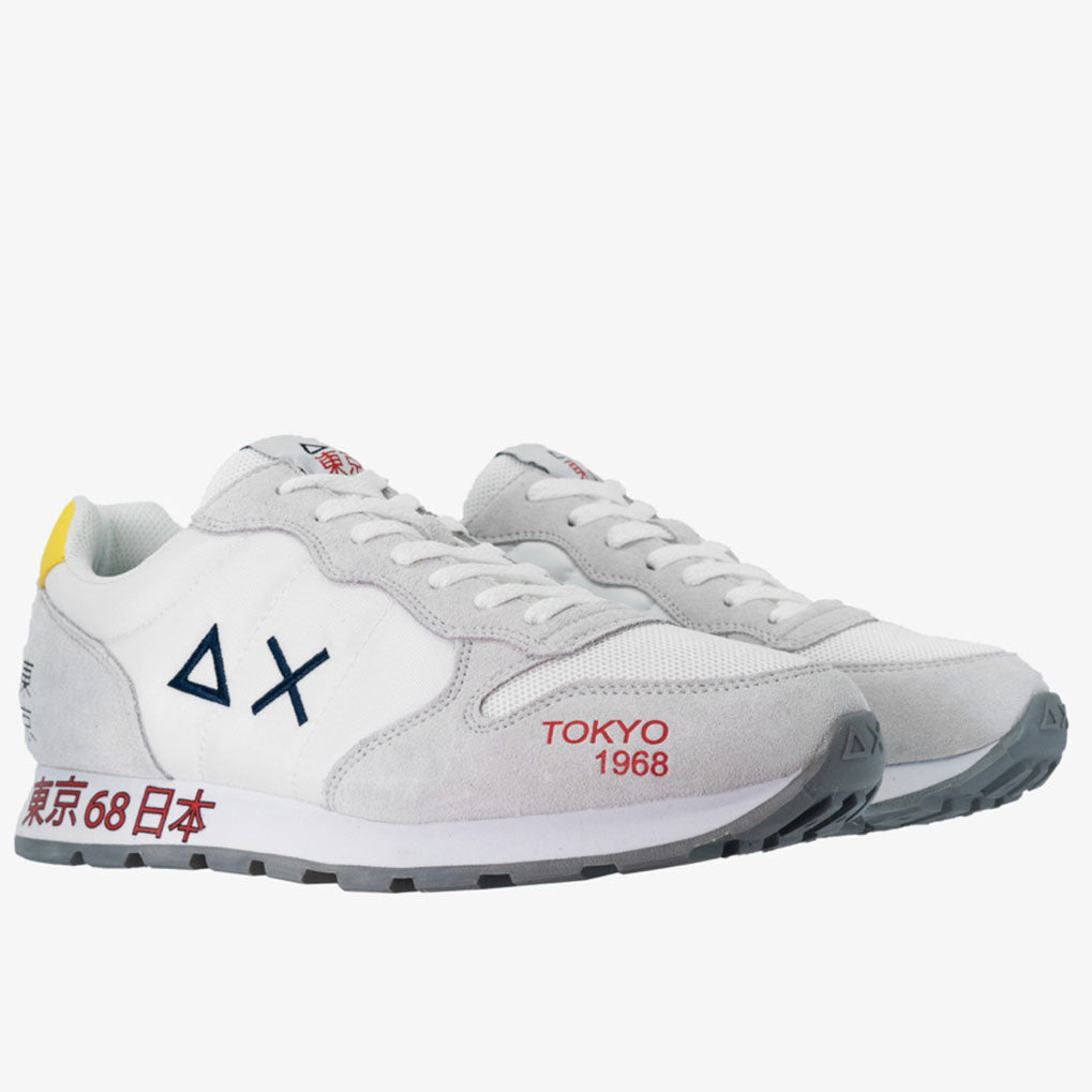 Scarpe Uomo Sun68 Sneakers Tom Japan Print Bianche