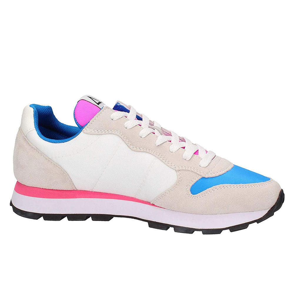 Scarpe Uomo SUN 68 Sneakers Tom Logo Patch Fluo Bianco