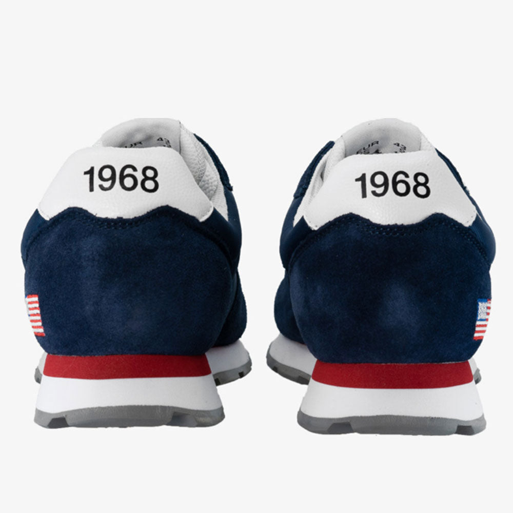 Scarpe Uomo Sun68 Sneakers Tom Logo Patch Flag Navy Blue