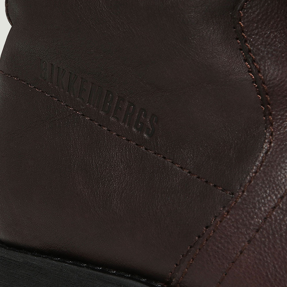 Scarpe Donna Bikkembergs Stivaletti Biker in Pelle Marrone Linea Violante