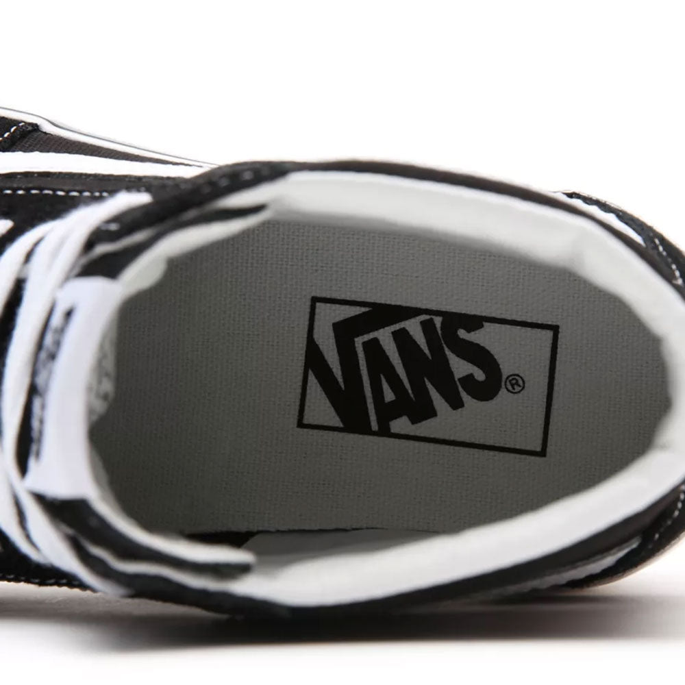 Scarpe Donna VANS Sneakers Alte Sk8-Hi Stacked in Tela e Pelle Scamosciata colore Nero e Bianco