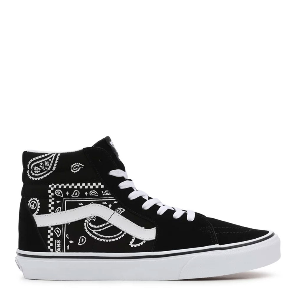 Scarpe Unisex VANS Sneakers Alte Sk8-Hi Peace Paisley colore Black e True White