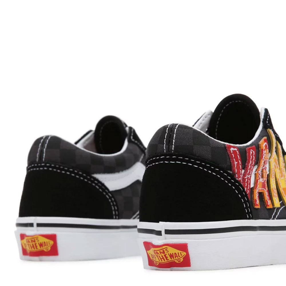 Scarpe Bambino Unisex VANS Sneakers Old Skool Flame Logo Repeat