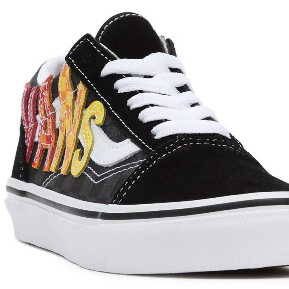 Scarpe Bambino Unisex VANS Sneakers Old Skool Flame Logo Repeat
