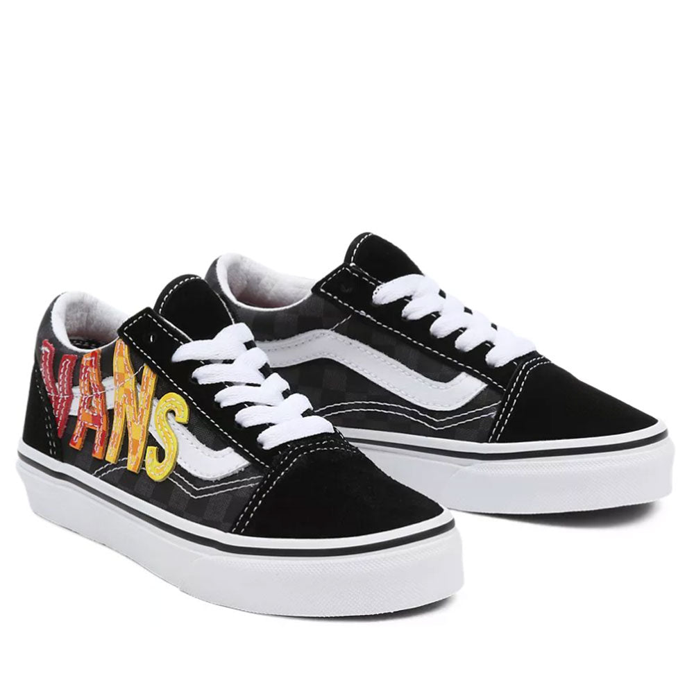 Scarpe Bambino Unisex VANS Sneakers Old Skool Flame Logo Repeat