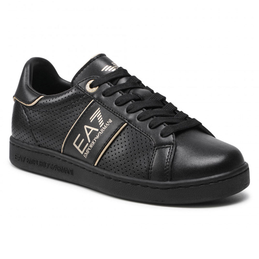 Scarpe Uomo EA7 Emporio Armani Sneakers Colore Triple Black - Gold con Suola Nera