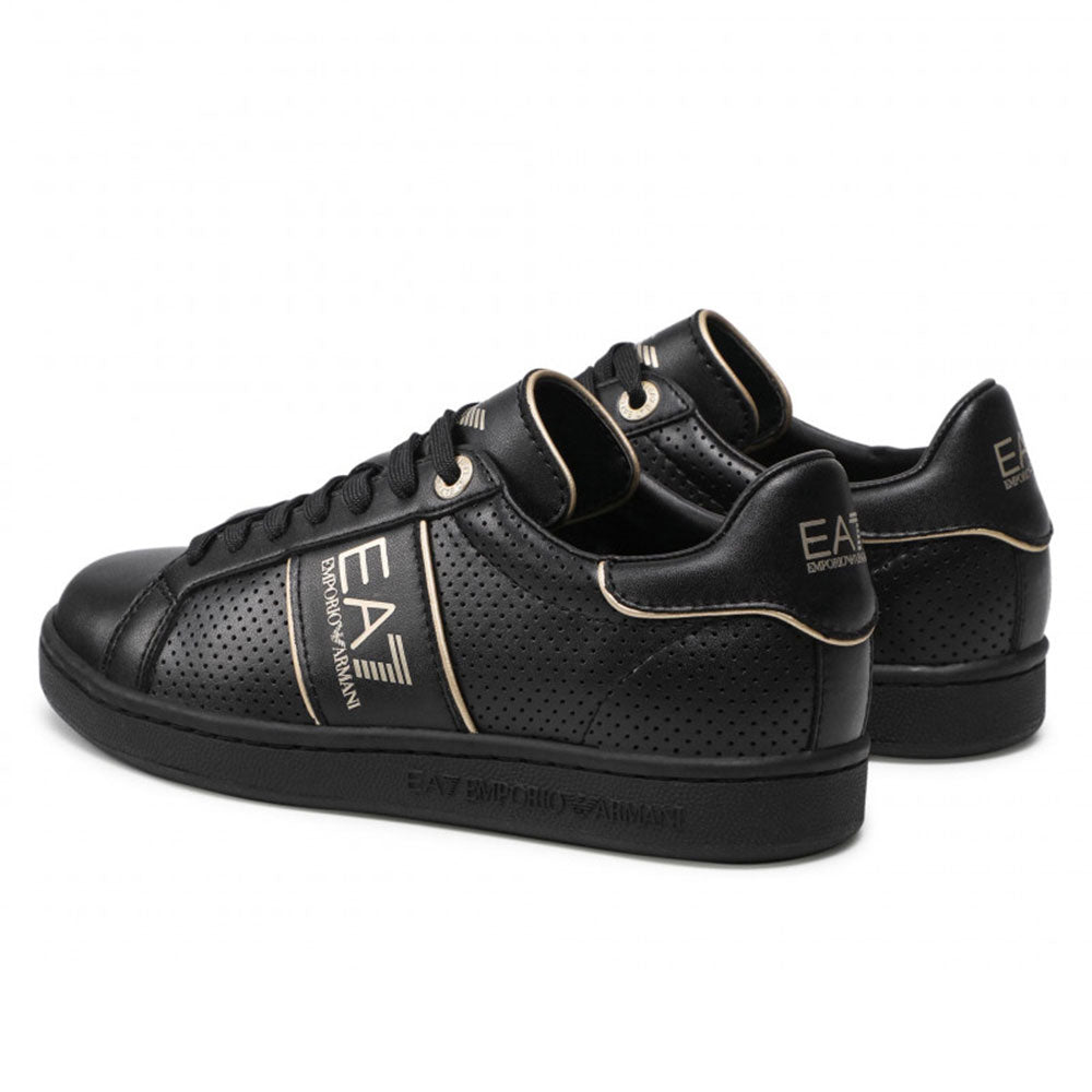 Scarpe Uomo EA7 Emporio Armani Sneakers Colore Triple Black - Gold con Suola Nera