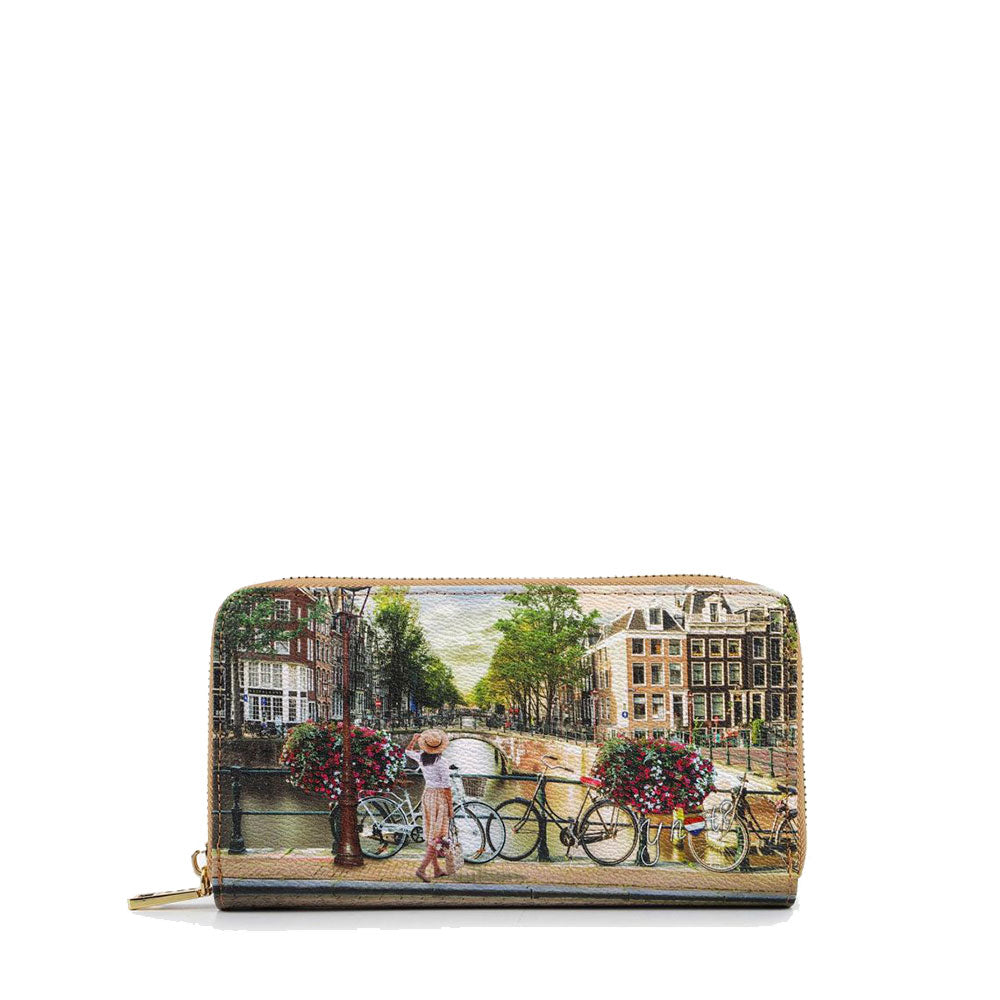 Portafoglio Donna Y NOT YES-361 Bicycles Chiusura Zip Around
