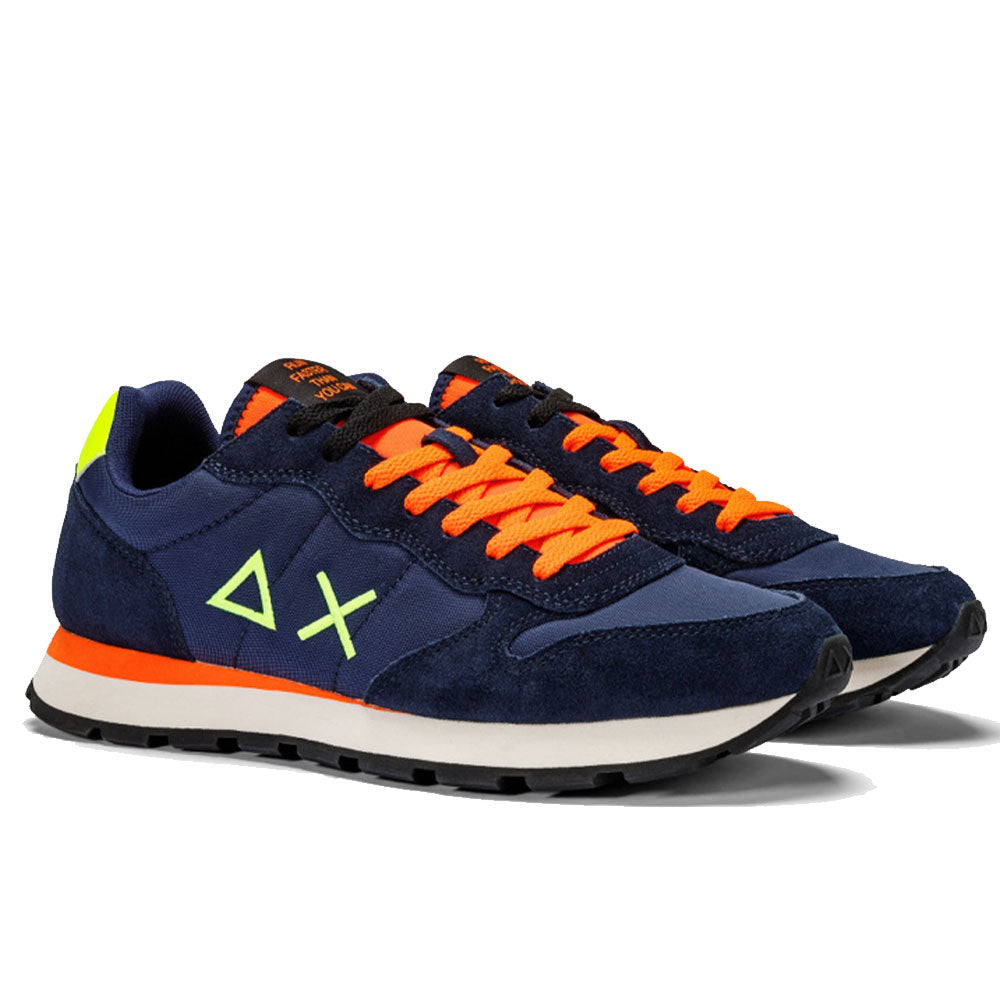 Scarpe Uomo Sun68 Sneakers Tom Solid Fluo Navy Blue