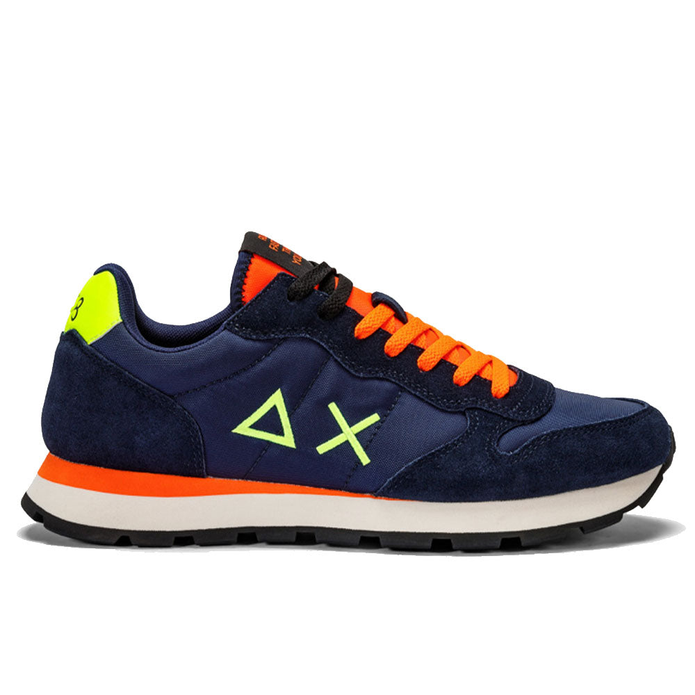 Scarpe Uomo Sun68 Sneakers Tom Solid Fluo Navy Blue