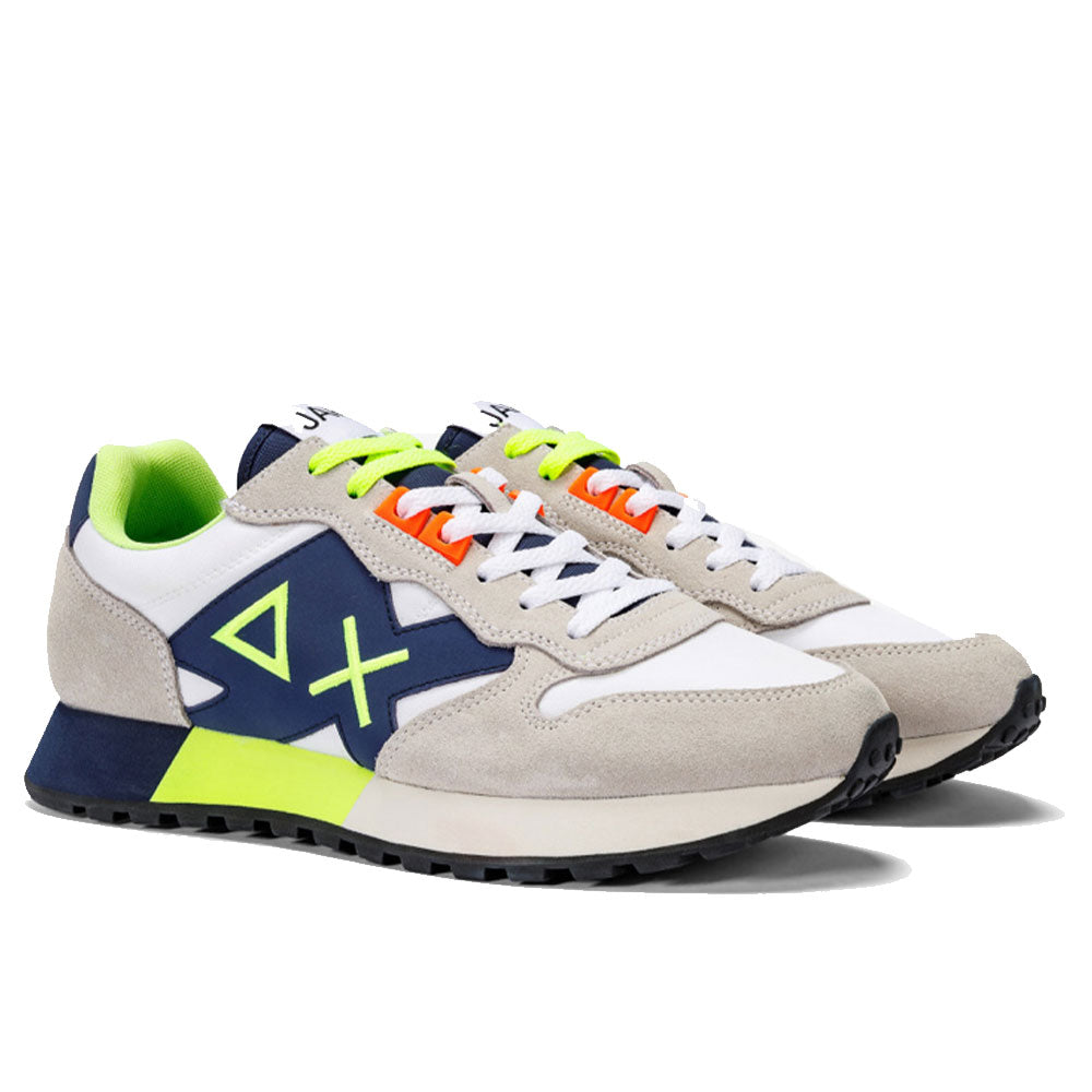 Scarpe Uomo Sun68 Sneakers Jaki Fluo Colore Bianco