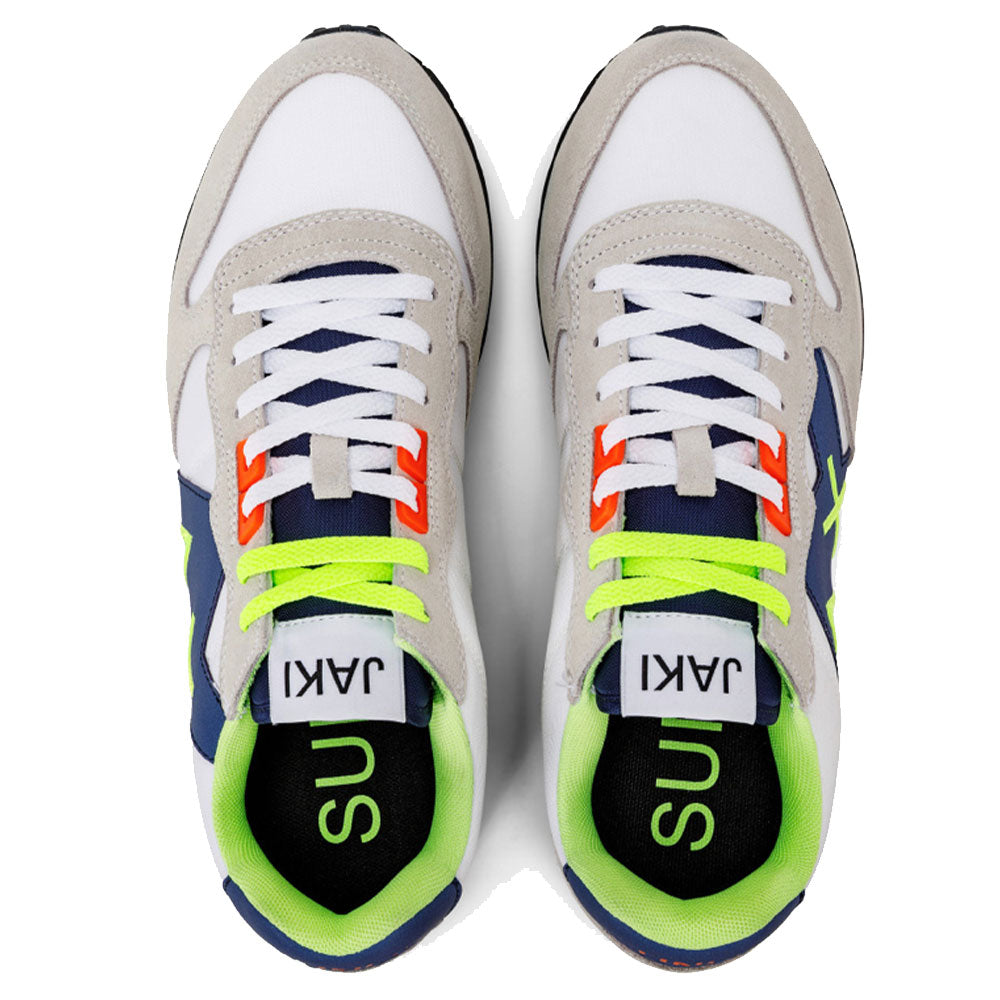 Scarpe Uomo Sun68 Sneakers Jaki Fluo Colore Bianco