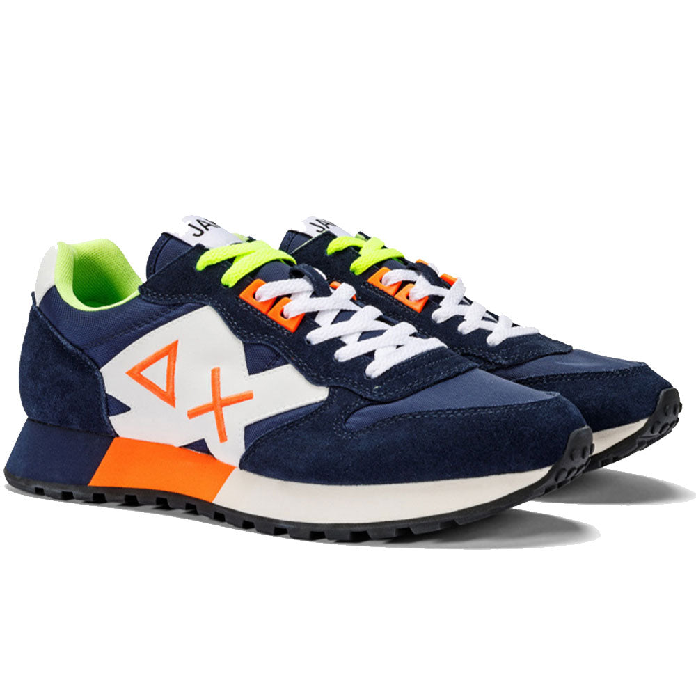 Scarpe Uomo Sun68 Sneakers Jaki Fluo Colore Navy Blue