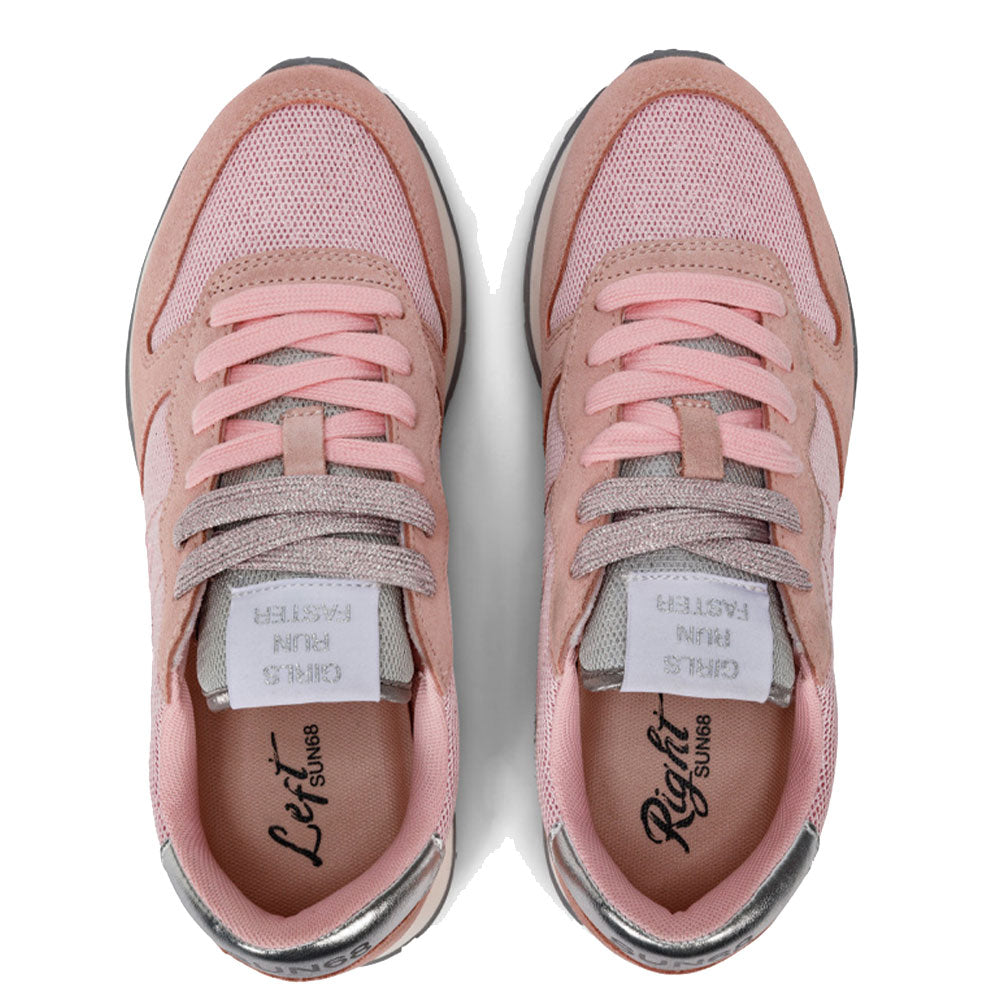 Scarpe Donna Sun68 Sneakers Ally Glitter Textile Colore Rosa