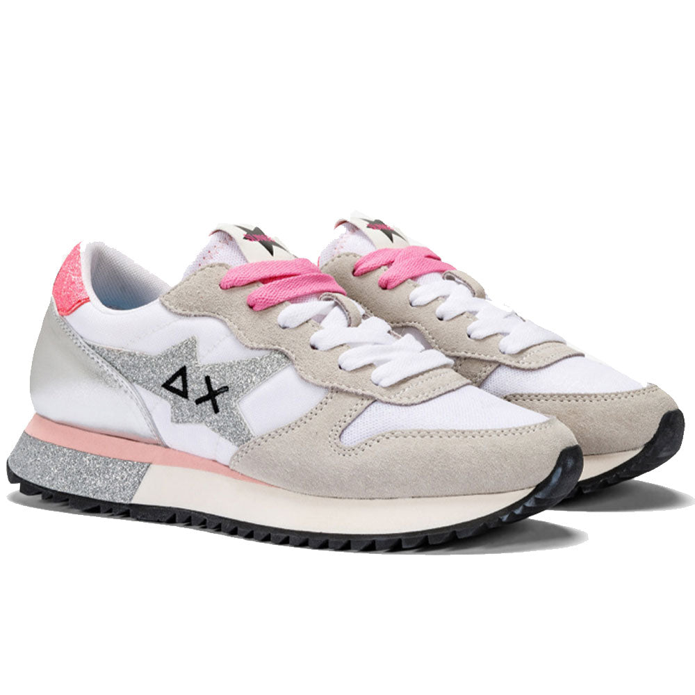 Scarpe Donna Sun68 Sneakers Stargirl Glitter Logo Colore Bianco