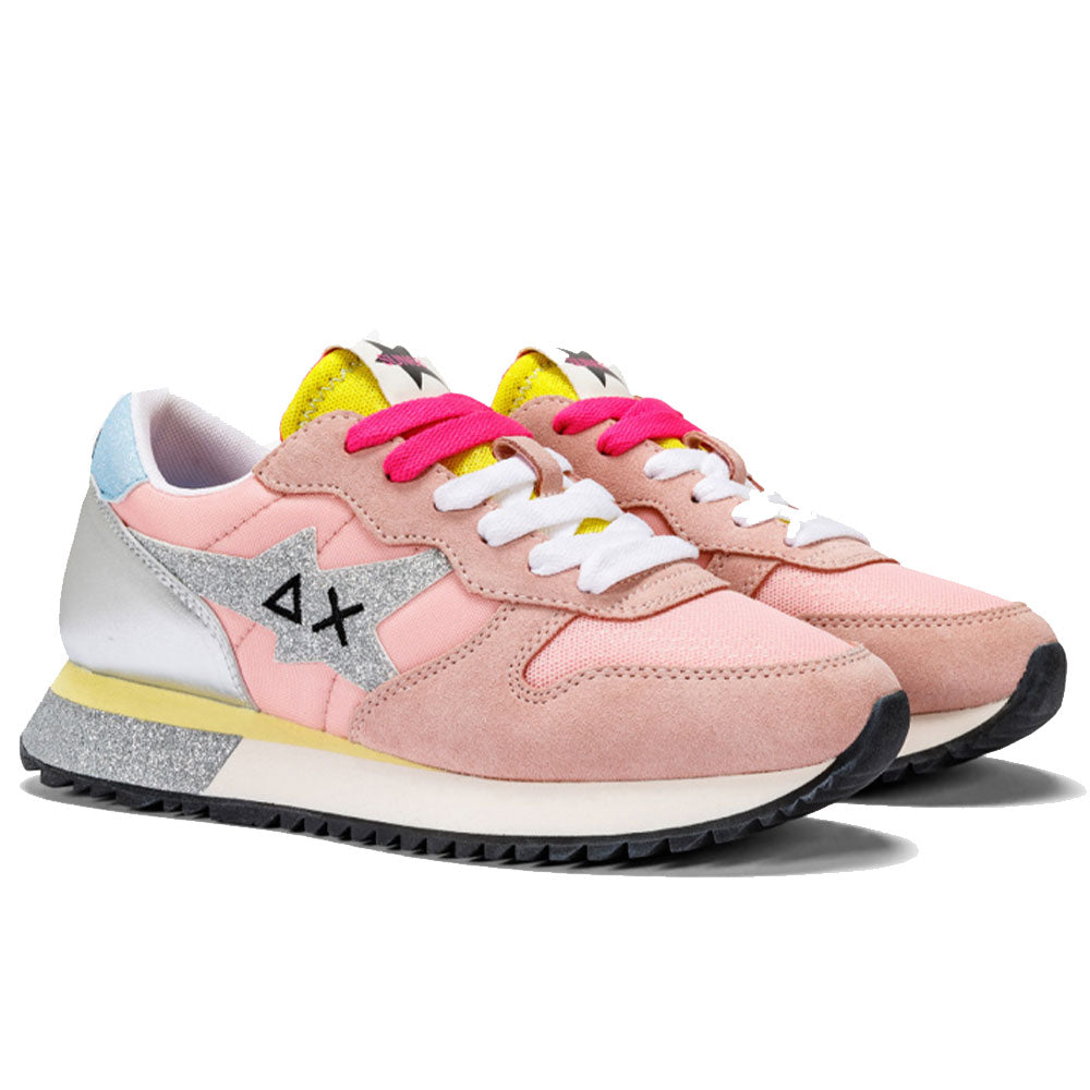 Scarpe Donna Sun68 Sneakers Stargirl Glitter Logo Colore Rosa