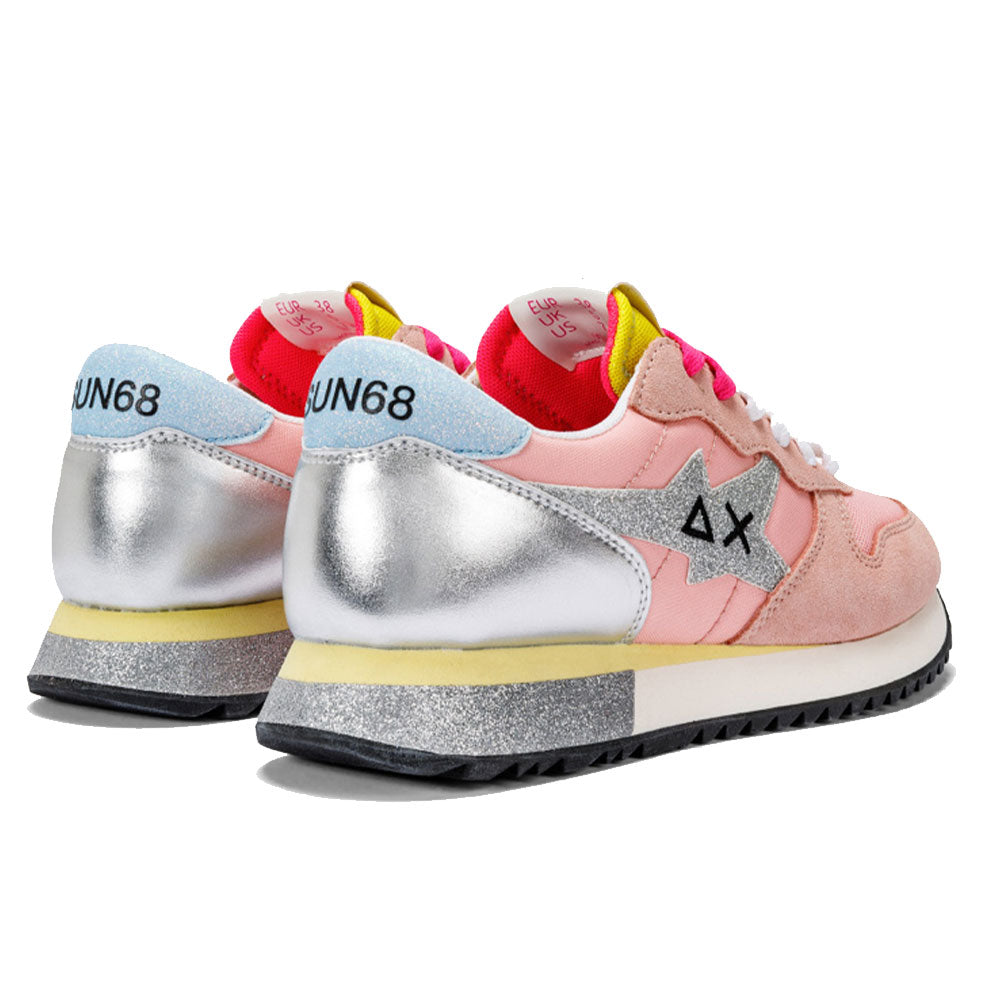 Scarpe Donna Sun68 Sneakers Stargirl Glitter Logo Colore Rosa