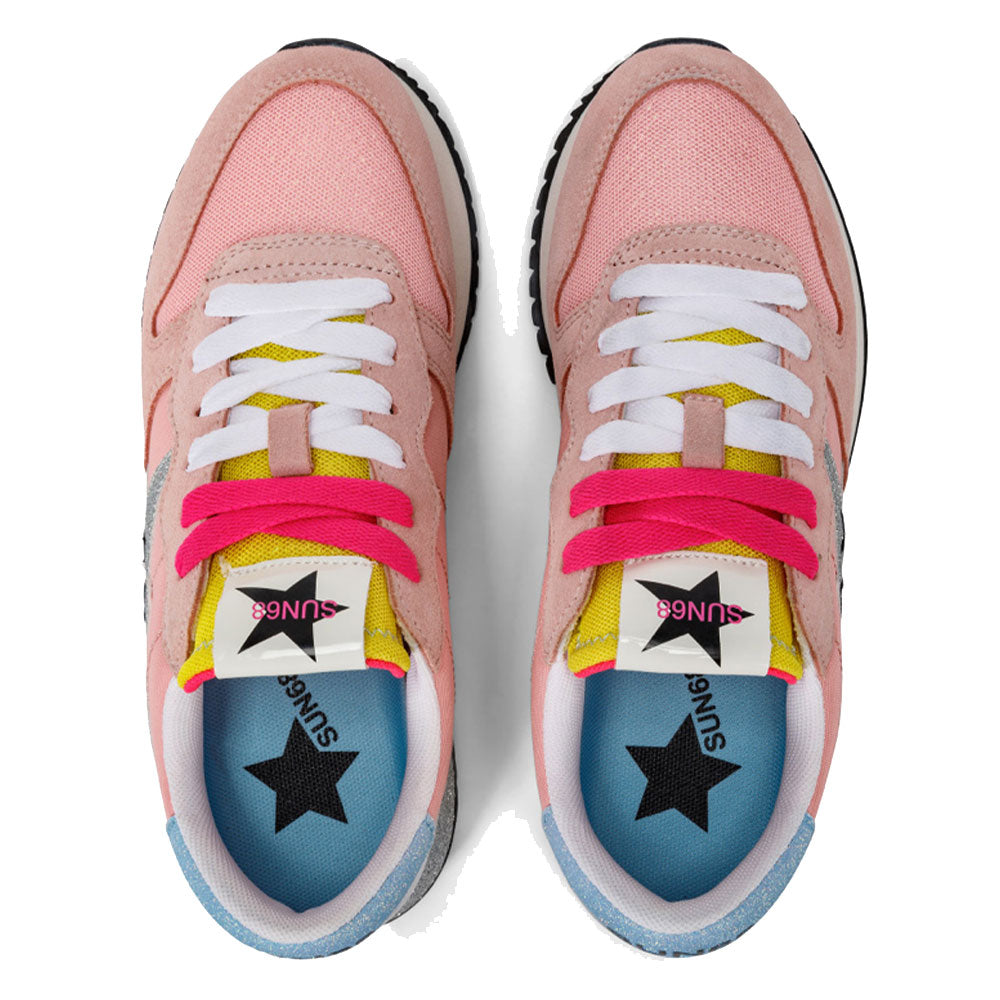 Scarpe Donna Sun68 Sneakers Stargirl Glitter Logo Colore Rosa