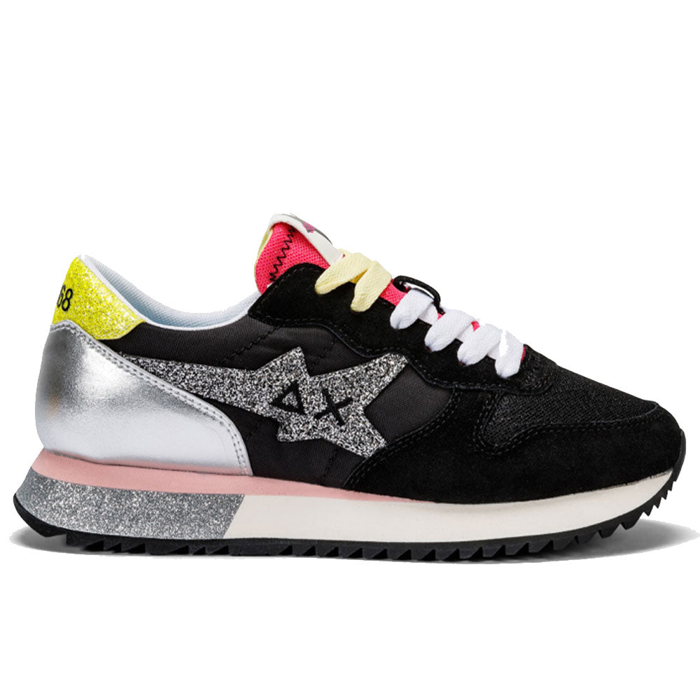 Scarpe Donna Sun68 Sneakers Stargirl Glitter Logo Colore Nero