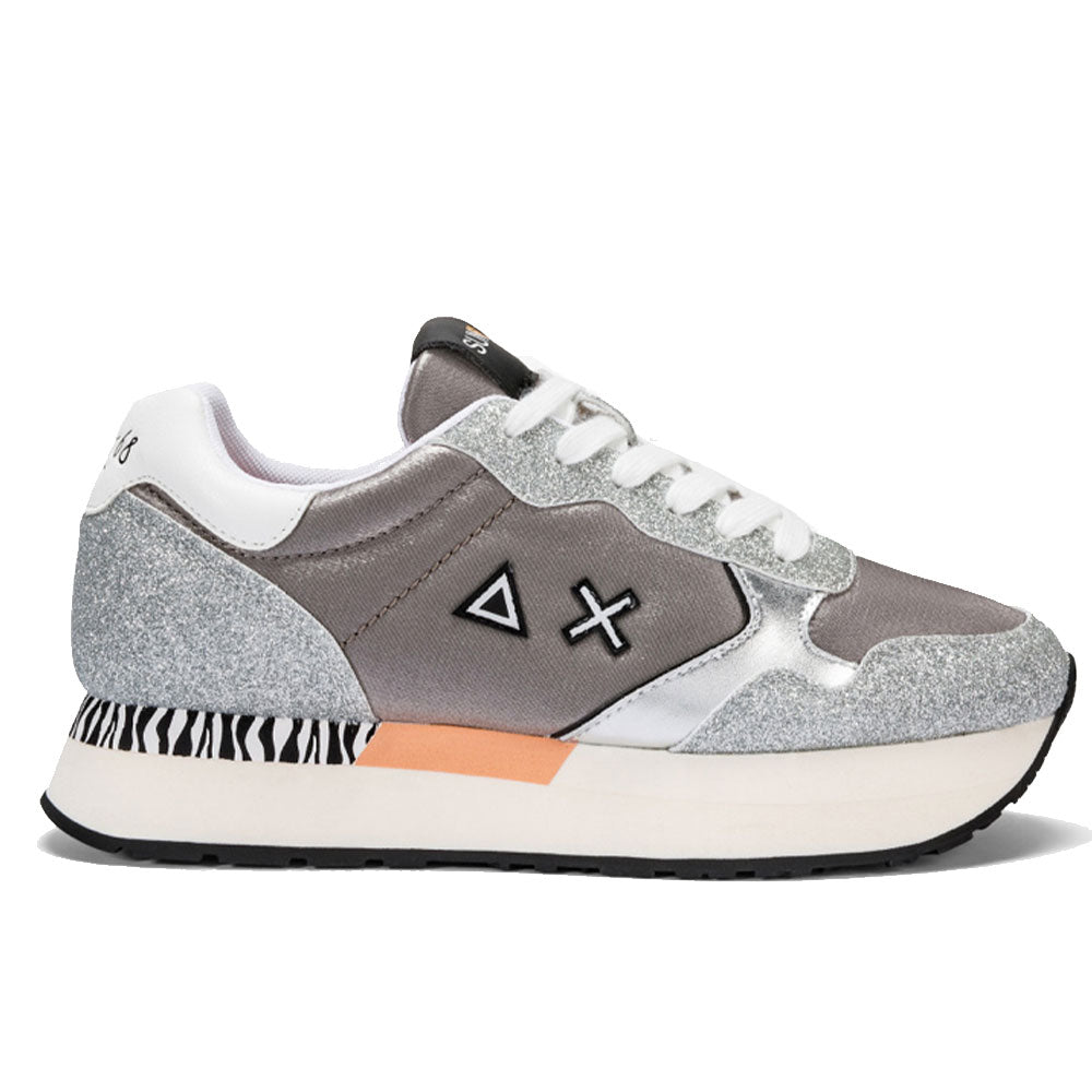 Scarpe Donna Sun68 Sneakers Kelly Glitter Colore Argento