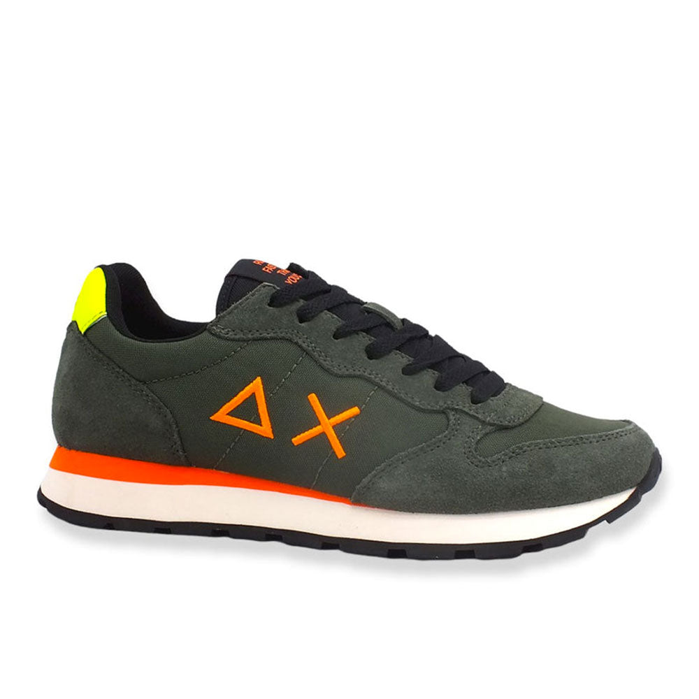 Scarpe Uomo Sun68 Sneakers Tom Fluo Militare Scuro - Z42102