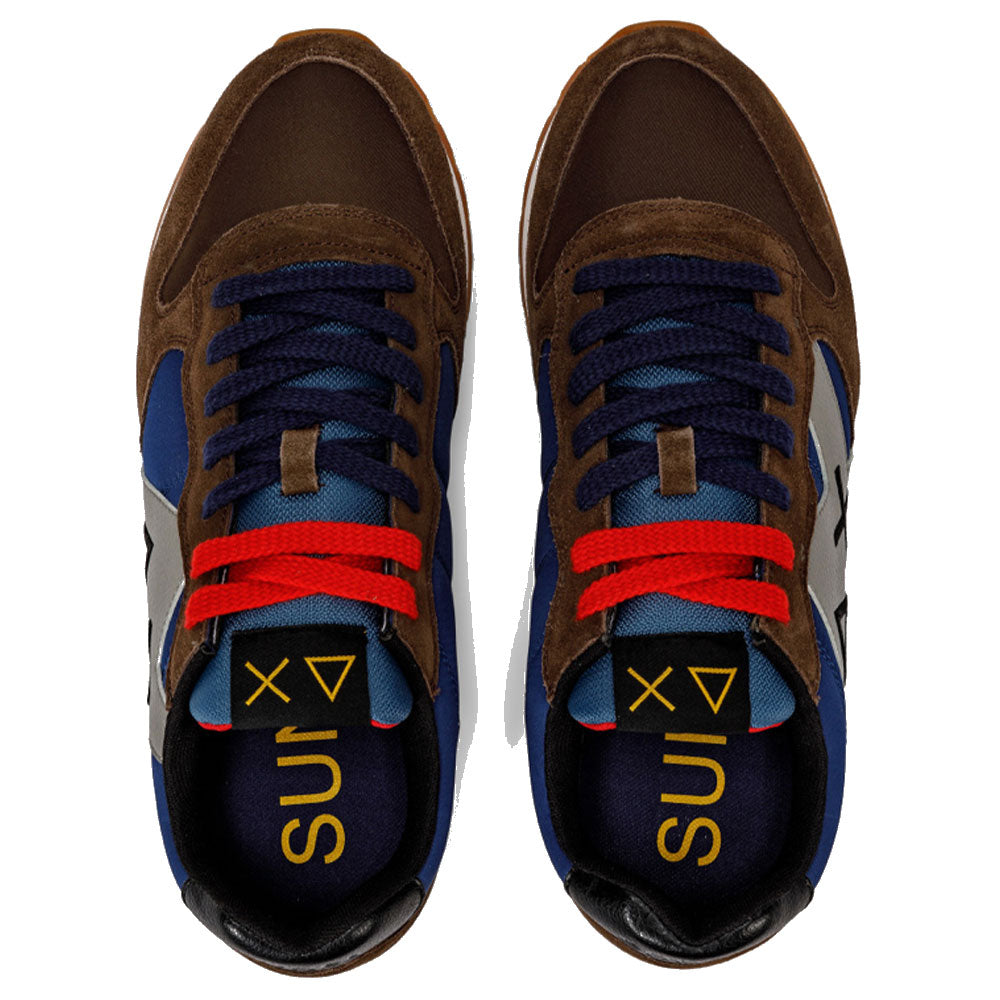 Scarpe Uomo Sun68 Sneakers Jaki Bicolor Navy Blue - Marrone