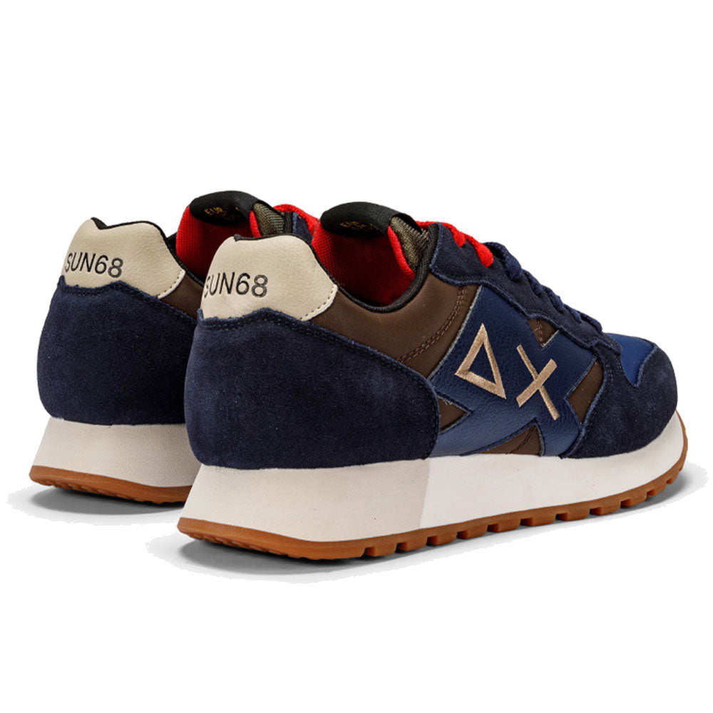 Scarpe Uomo Sun68 Sneakers Jaki Bicolor Marrone - Navy