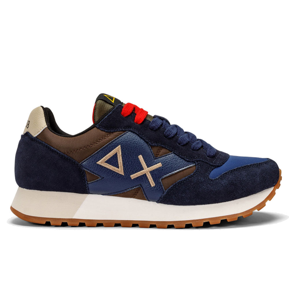 Scarpe Uomo Sun68 Sneakers Jaki Bicolor Marrone - Navy