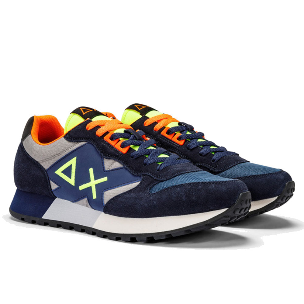 Scarpe Uomo Sun68 Sneakers Jaki Fluo Navy Blue - Grigio Medio