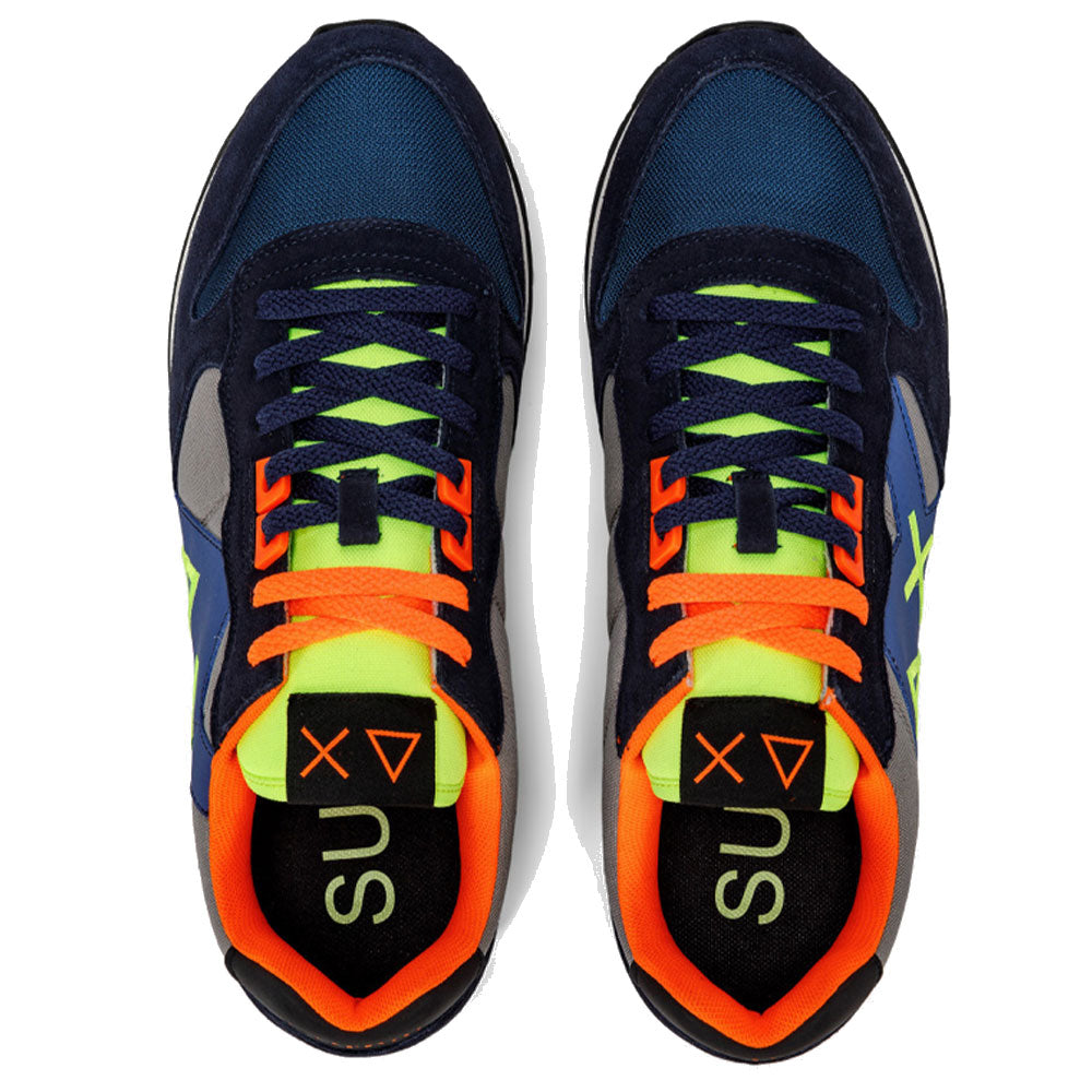 Scarpe Uomo Sun68 Sneakers Jaki Fluo Navy Blue - Grigio Medio