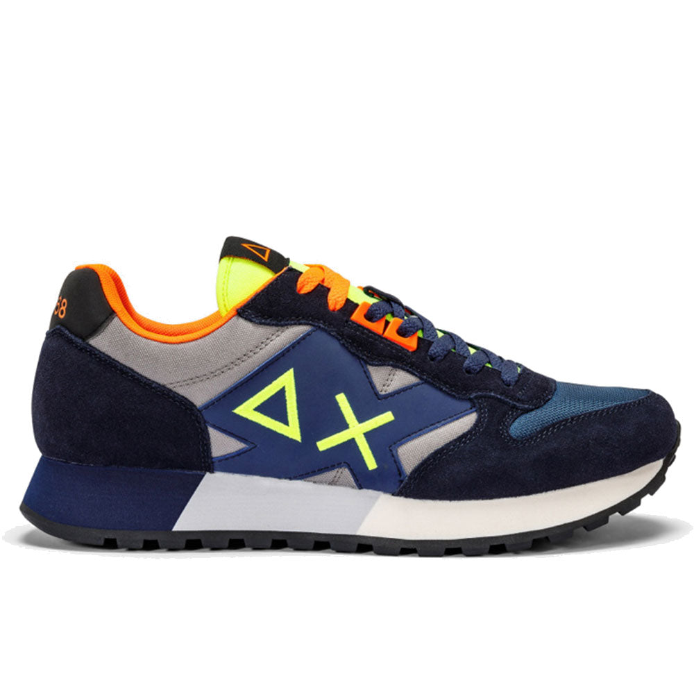 Scarpe Uomo Sun68 Sneakers Jaki Fluo Navy Blue - Grigio Medio